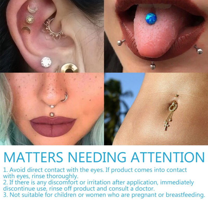 Natural Piercing Care Spray - Gentle Daily Soothing for New Ear Piercings - Image 3