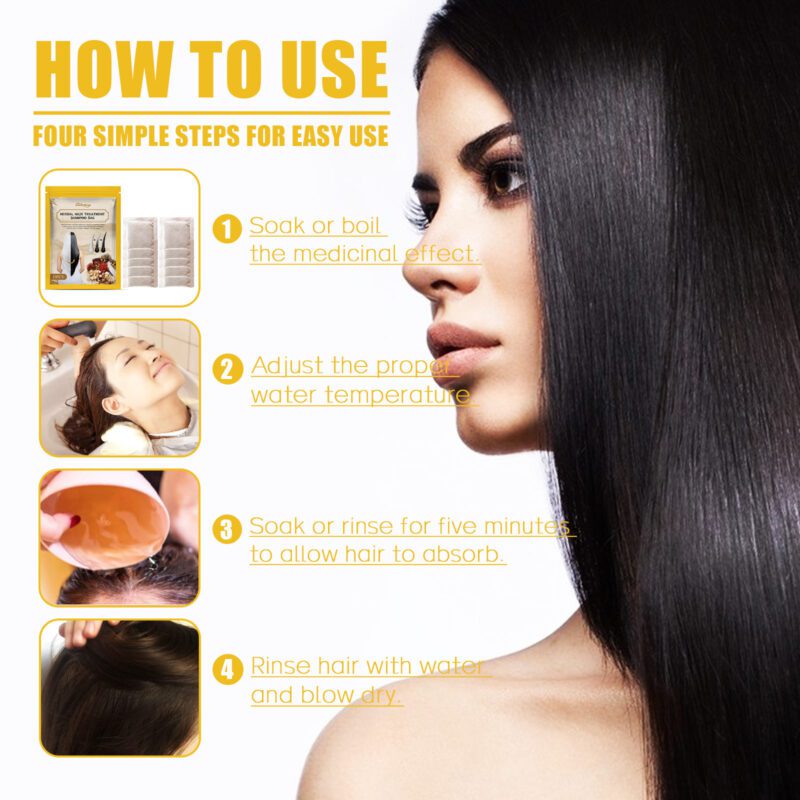 Daily Care Herbal Shampoo Bag - Ginger Essence for Soft, Shiny Hair - Image 6